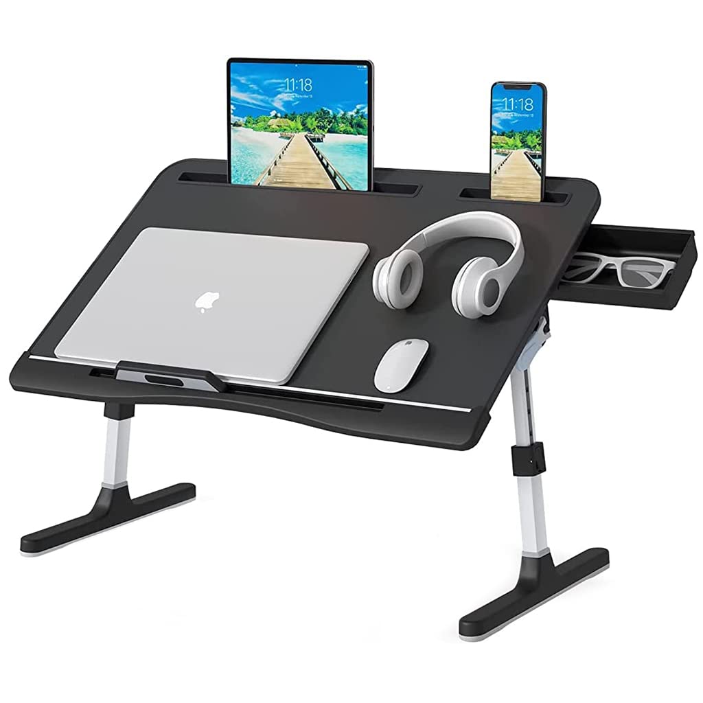 Verilux Laptop Table with Foldable Legs Storage Drawer Tablet Slot Phone Stand Computer Table for Home Laptop Table for Bed Foldable Laptop Desk for Working, Eating, Writing, Drawing, 23.6 Verilux Laptop Table with Foldable Legs Storage Drawer Tablet Slot Phone Stand Computer Table for Home Laptop Table for Bed Foldable Laptop Desk for Working, Eating, Writing, Drawing, 23.6